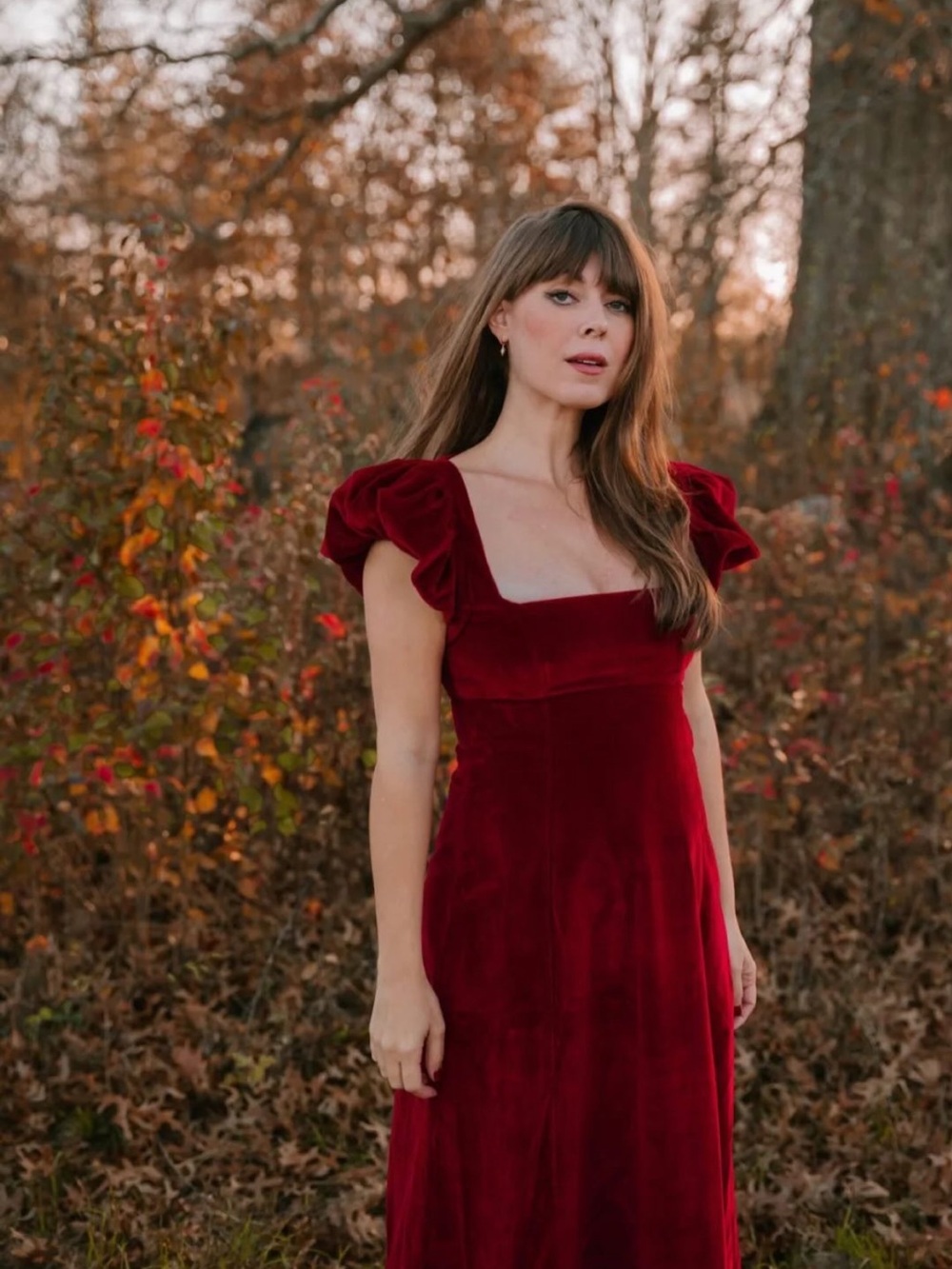 NWT Women’s Doen Heirloom Celestine Rossi Red Velvet Dress size medium